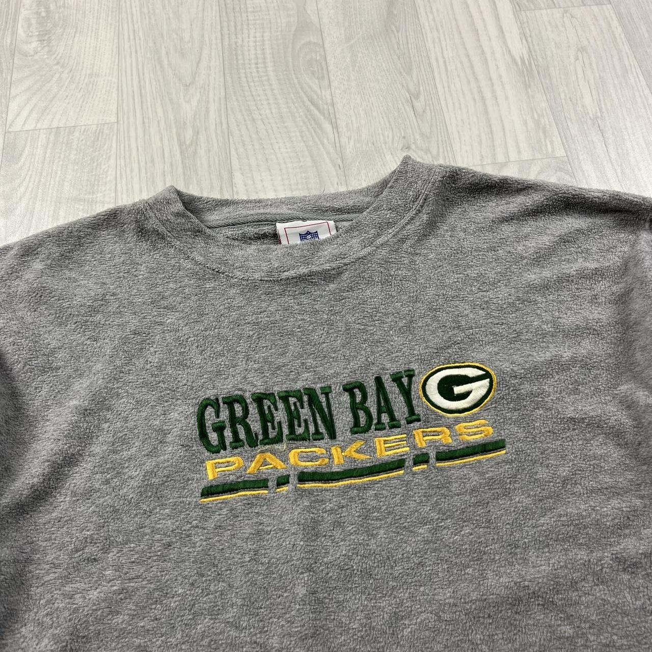 VINTAGE Y2K NFL GREEN BAY PACKERS QUARTER ZIP FLEECE SWEATSHIRT GREY