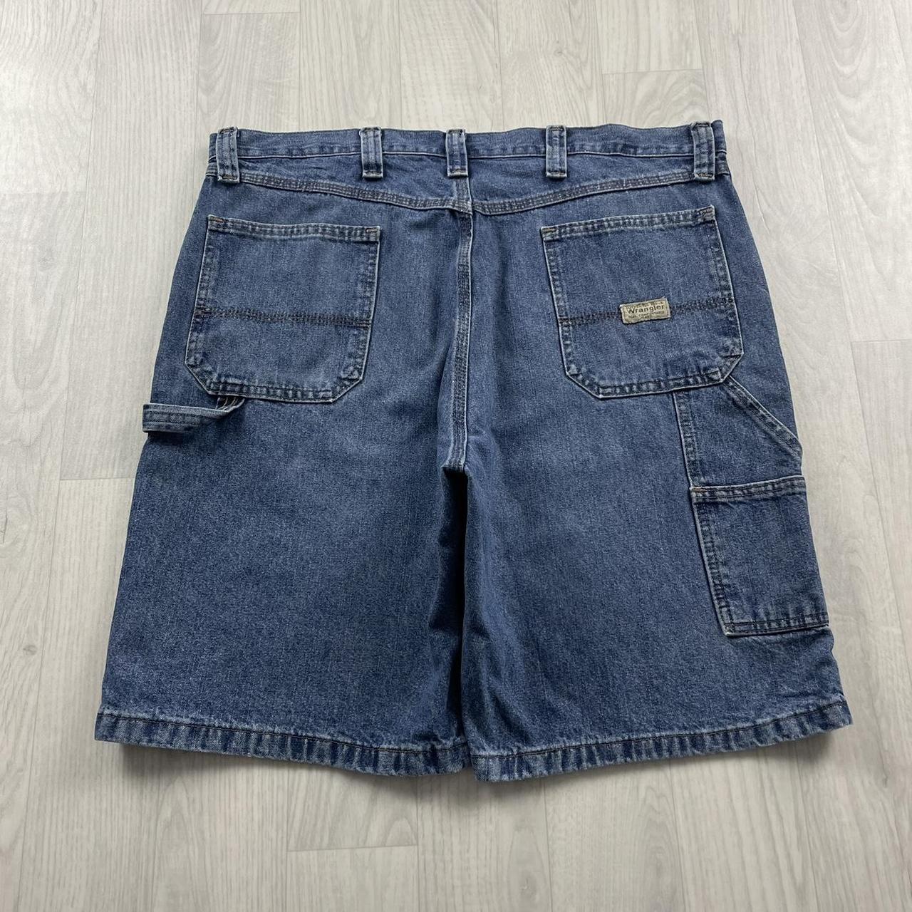 VINTAGE WRANGLER BAGGY CARPENTER JORTS BLUE (38w)