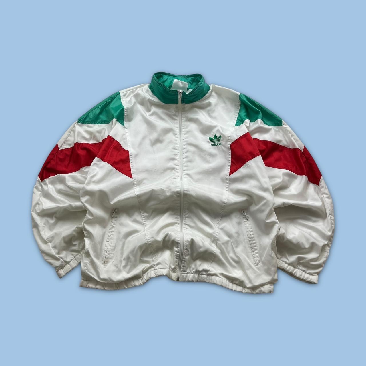 VINTAGE 90s ADIDAS PANELLED WINDBREAKER TRACK JACKET WHITE