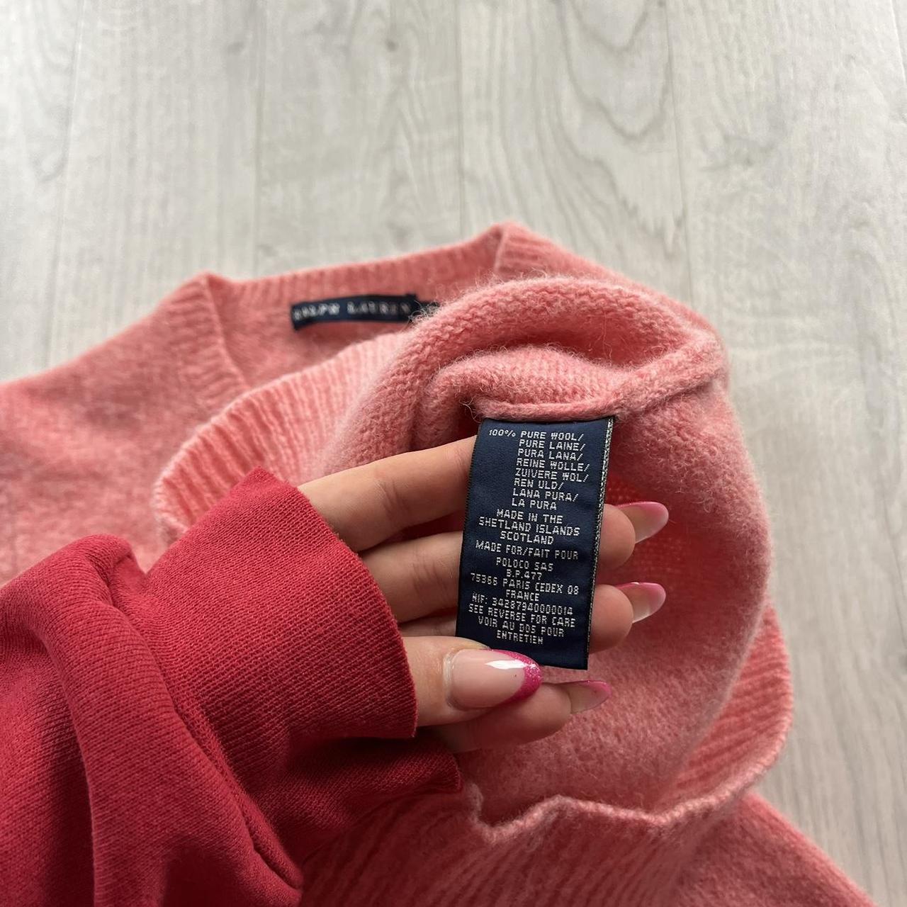 VINTAGE Y2K RALPH LAUREN CHUNKY WOOL KNITTED JUMPER PINK
