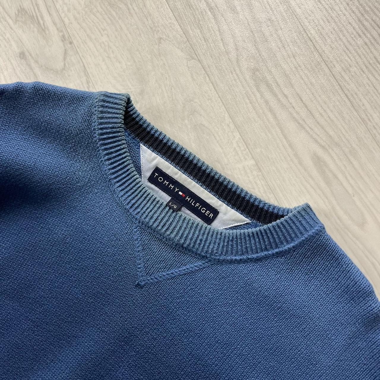 VINTAGE Y2K TOMMY HILFIGER CHUNKY KNITTED JUMPER BLUE