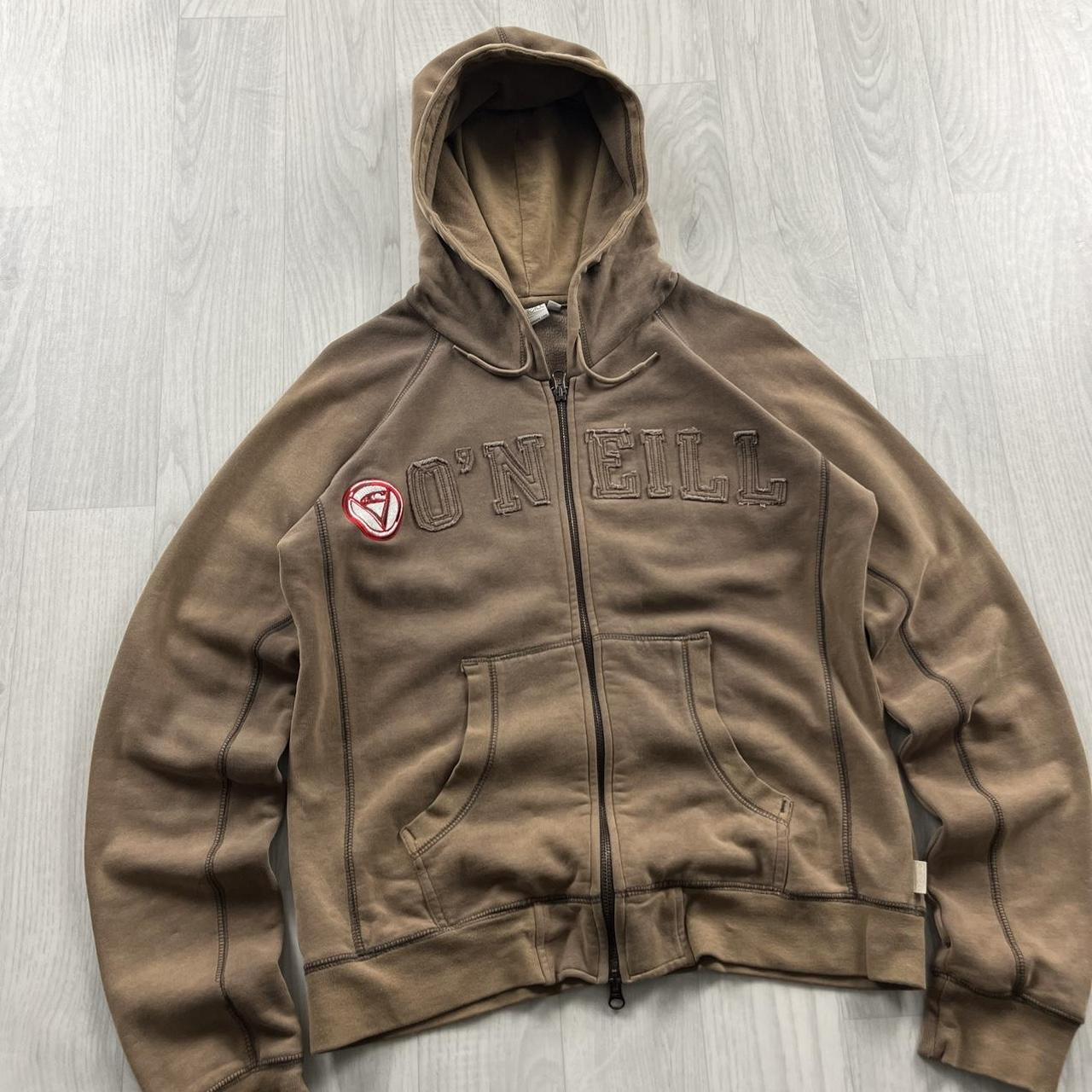 VINTAGE Y2K O’NEILL SPELLOUT ZIP HOODIE BROWN