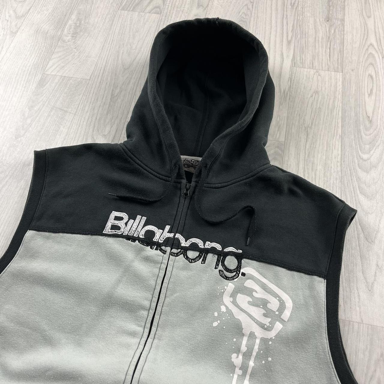 VINTAGE Y2K BILLABONG ZIP SLEEVELESS HOODIE GILET BLACK