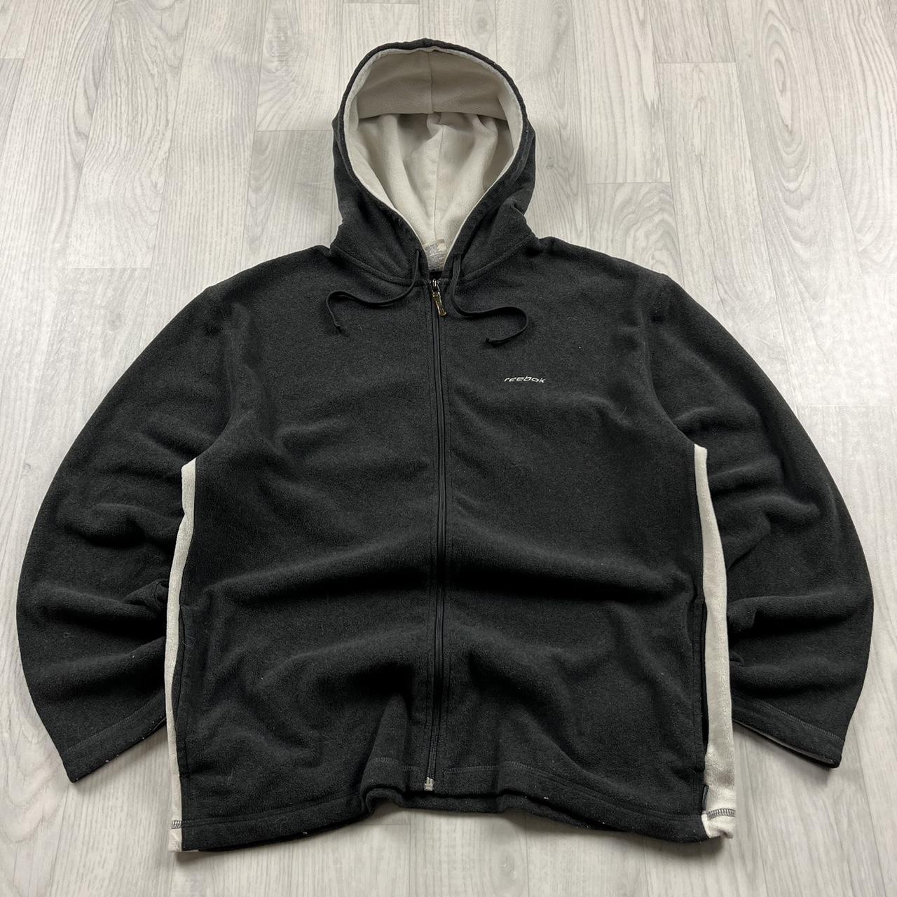 VINTAGE Y2K REEBOK ZIP FLEECE HOODIE GREY