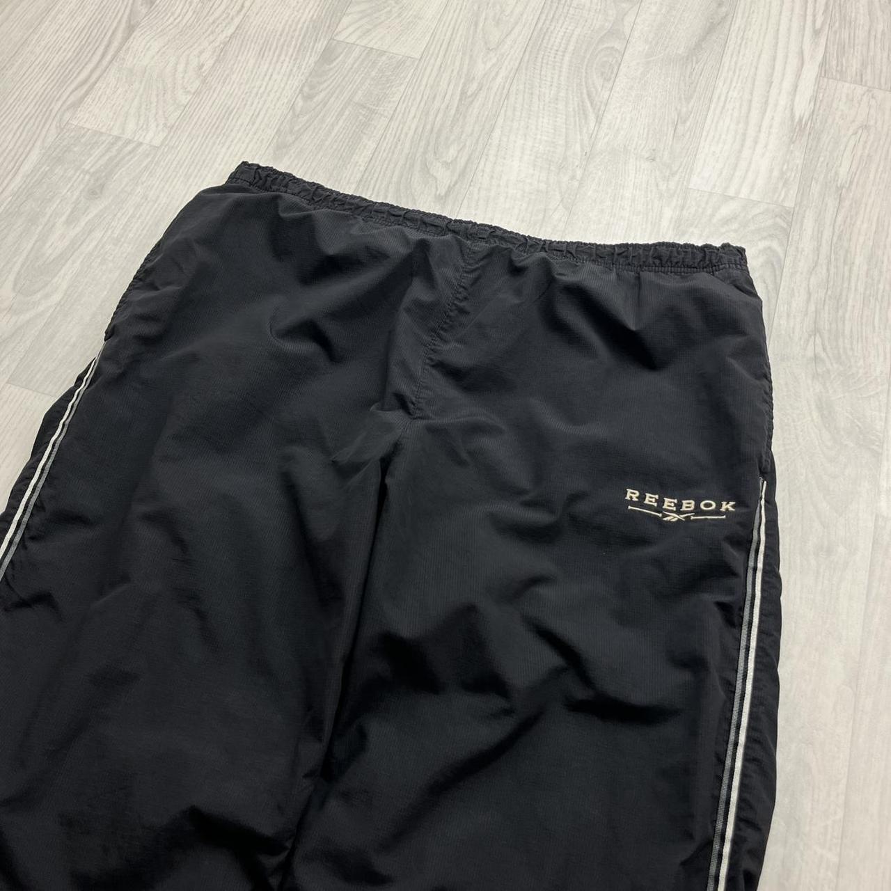 VINTAGE Y2K REEBOK BAGGY TRACKSUIT BOTTOMS BLACK