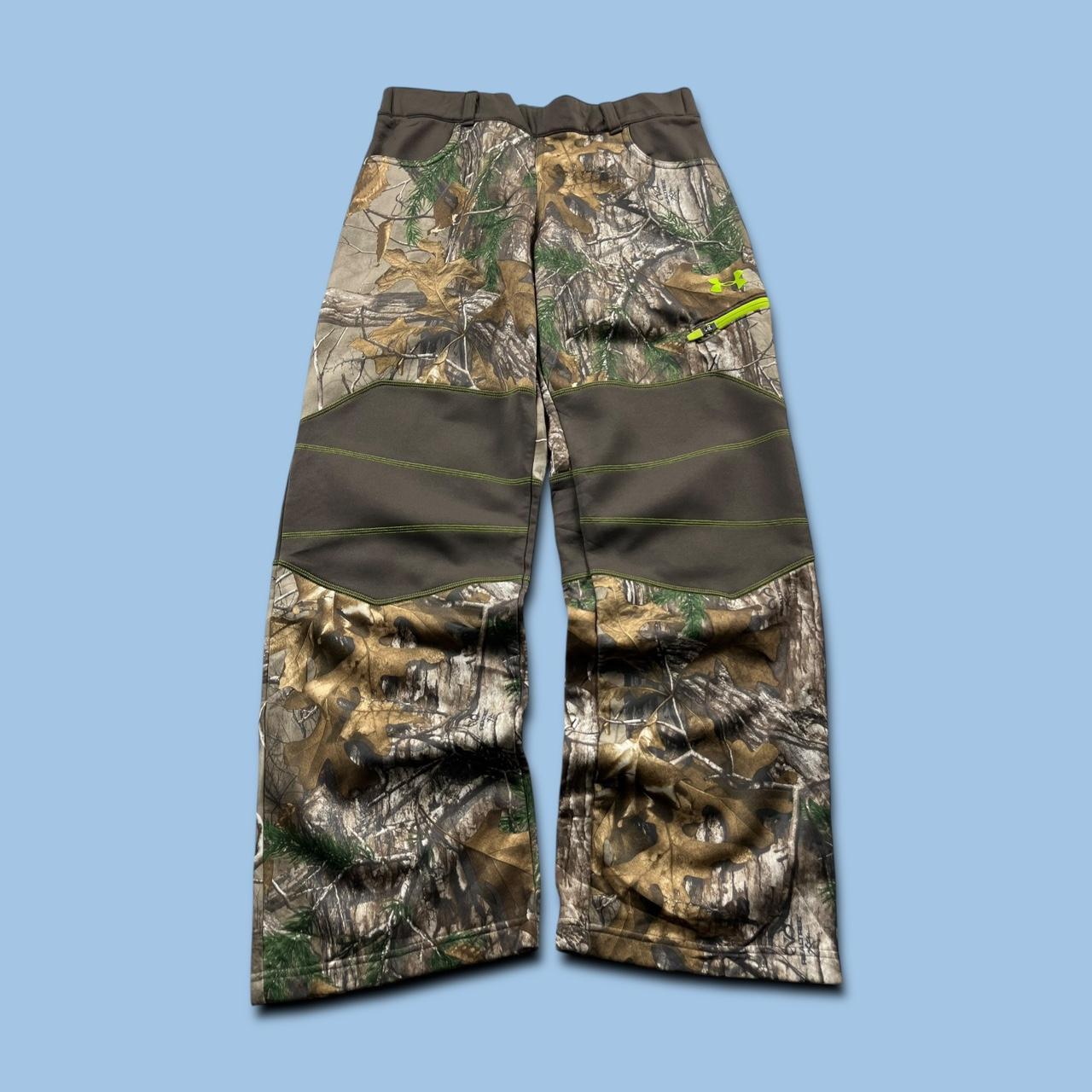 VINTAGE UNDER ARMOUR REALTREE BAGGY LOW RISE CAMO SWEAT PANTS BROWN