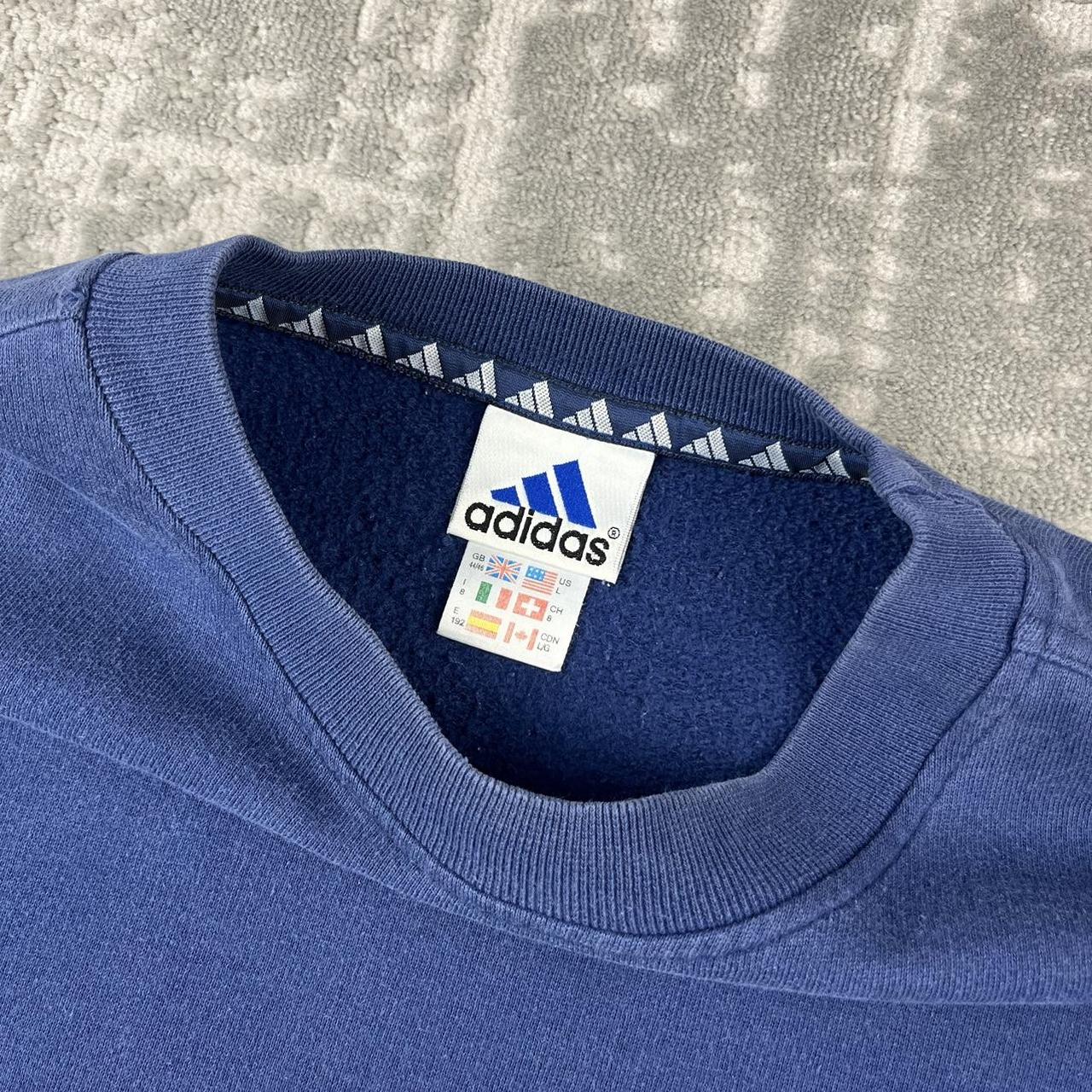 VINTAGE 90s ADIDAS BIG LOGO BOXY SPORTY SWEATSHIRT NAVY