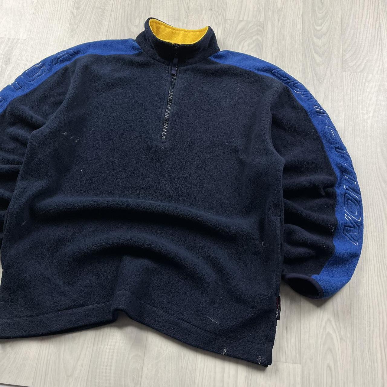VINTAGE Y2K NAUTICA QUARTER ZIP FLEECE SWEATSHIRT NAVY