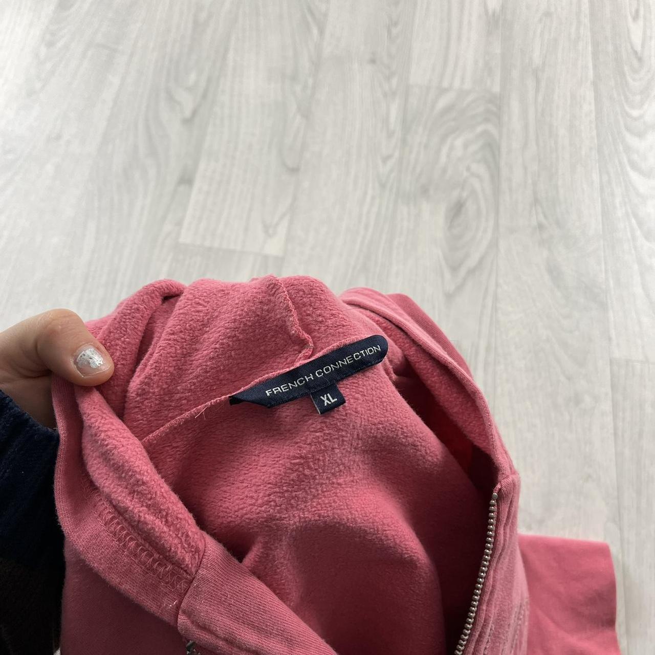 VINTAGE Y2K FCUK SPELL OUT ZIP UP HOODIE PINK