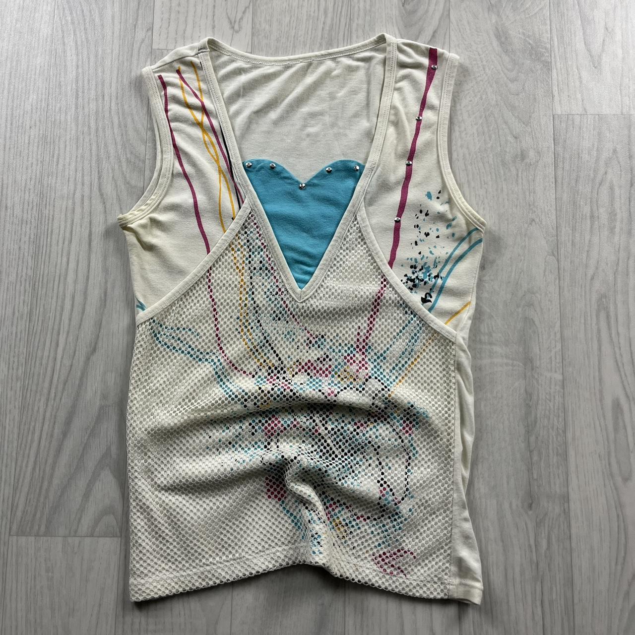 VINTAGE Y2K GRAPHIC VEST TOP WHITE