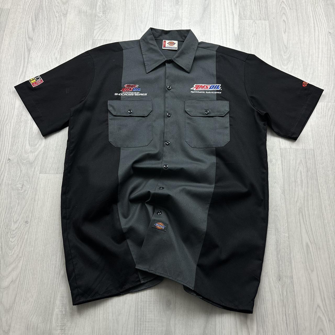 VINTAGE Y2K DICKIES UTILITY SHORT SLEEVE SHIRT GREY BLACK