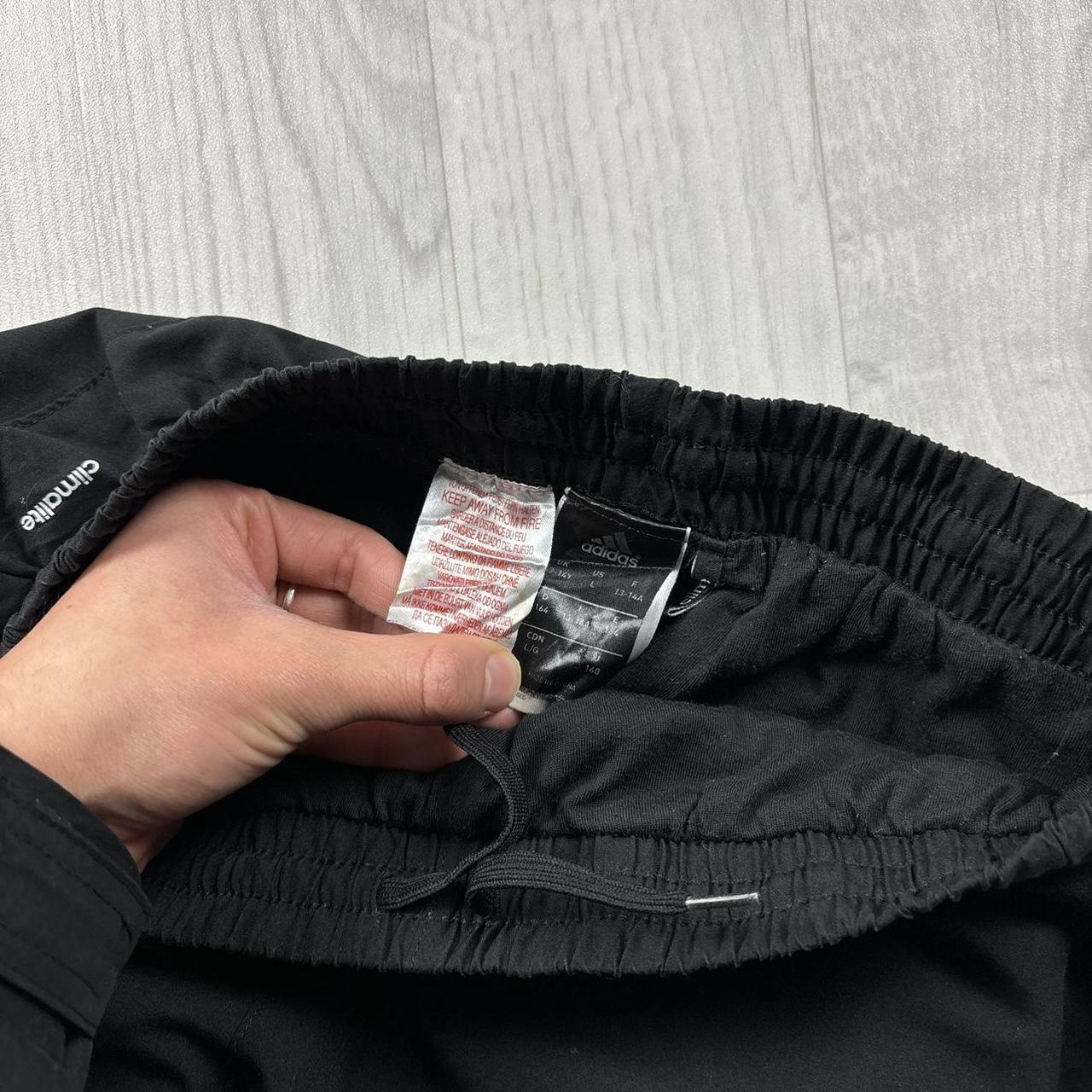 ADIDAS STRAIGHT LEG BAGGY TRACKSUIT BOTTOMS BLACK