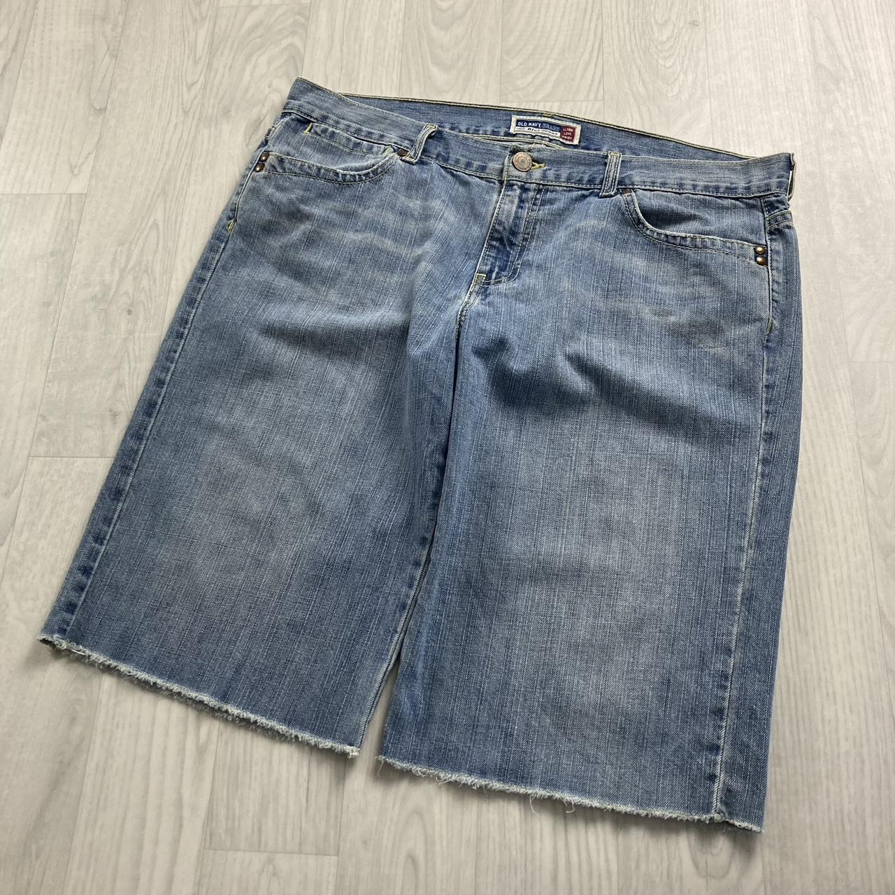 VINTAGE OLD NAVY BAGGY LOOSE SKATER HIP HOP JORTS BLUE (38)