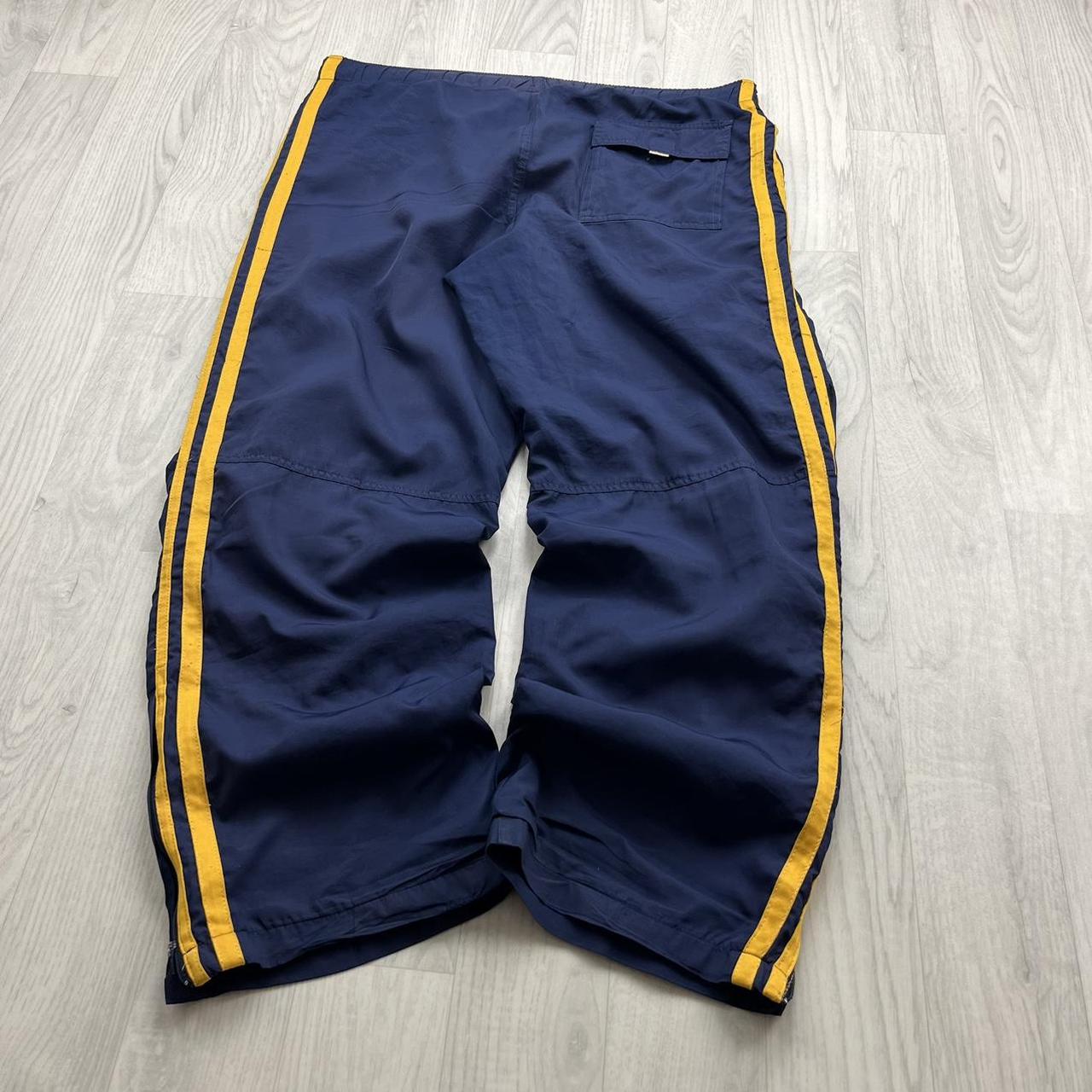 VINTAGE Y2K STARTER BAGGY TRACKSUIT BOTTOMS NAVY YELLOW