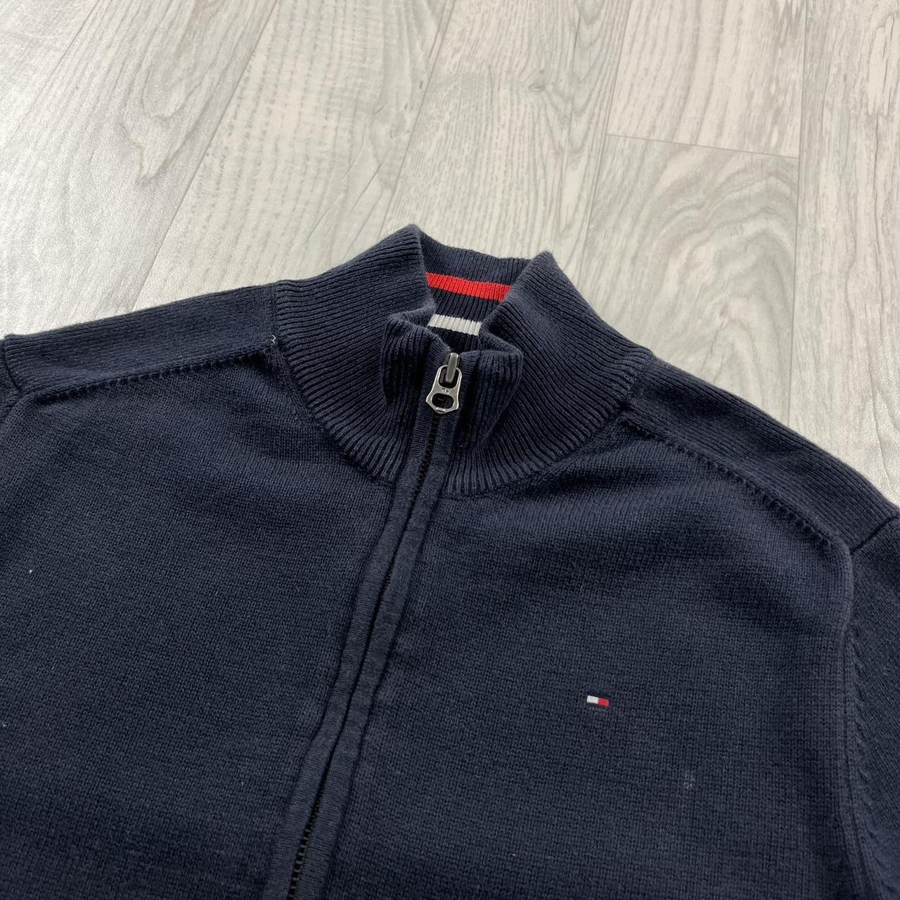 VINTAGE Y2K TOMMY HILFIGER ZIP KNITTED JUMPER NAVY