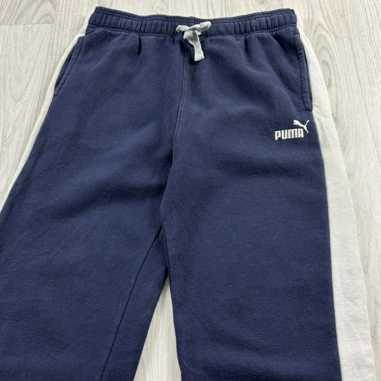 PUMA STRAIGHT LEG COTTON SWEATPANTS NAVY