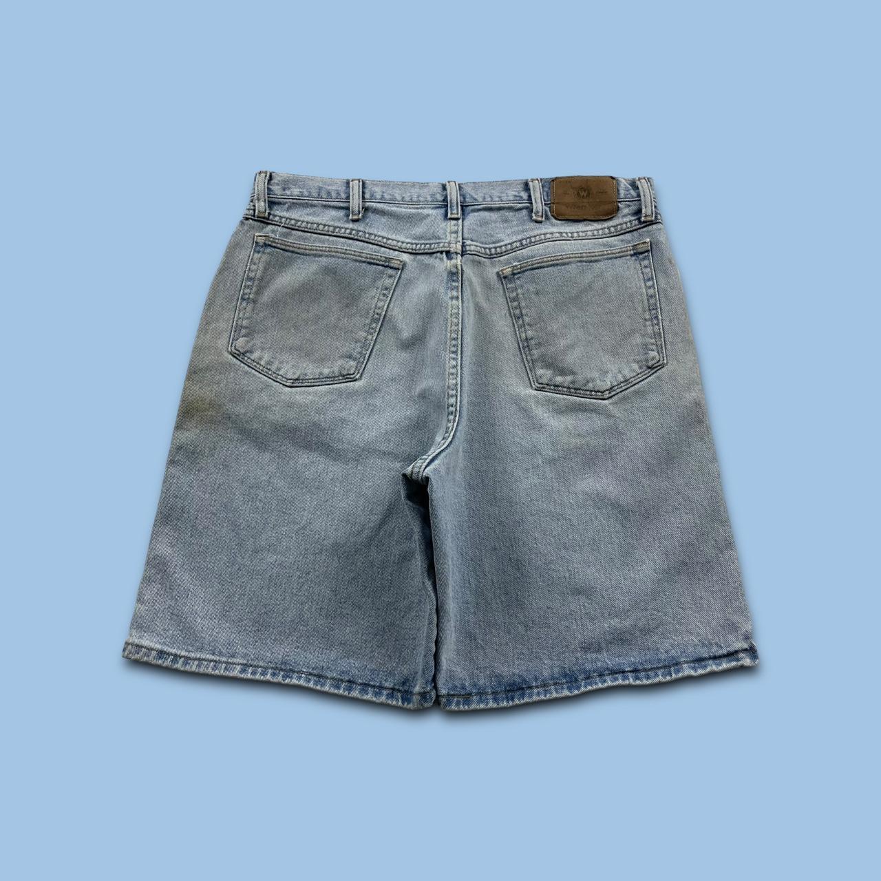 VINTAGE WRANGLER BAGGY LOOSE SKATER JORTS LIGHT BLUE (35w)