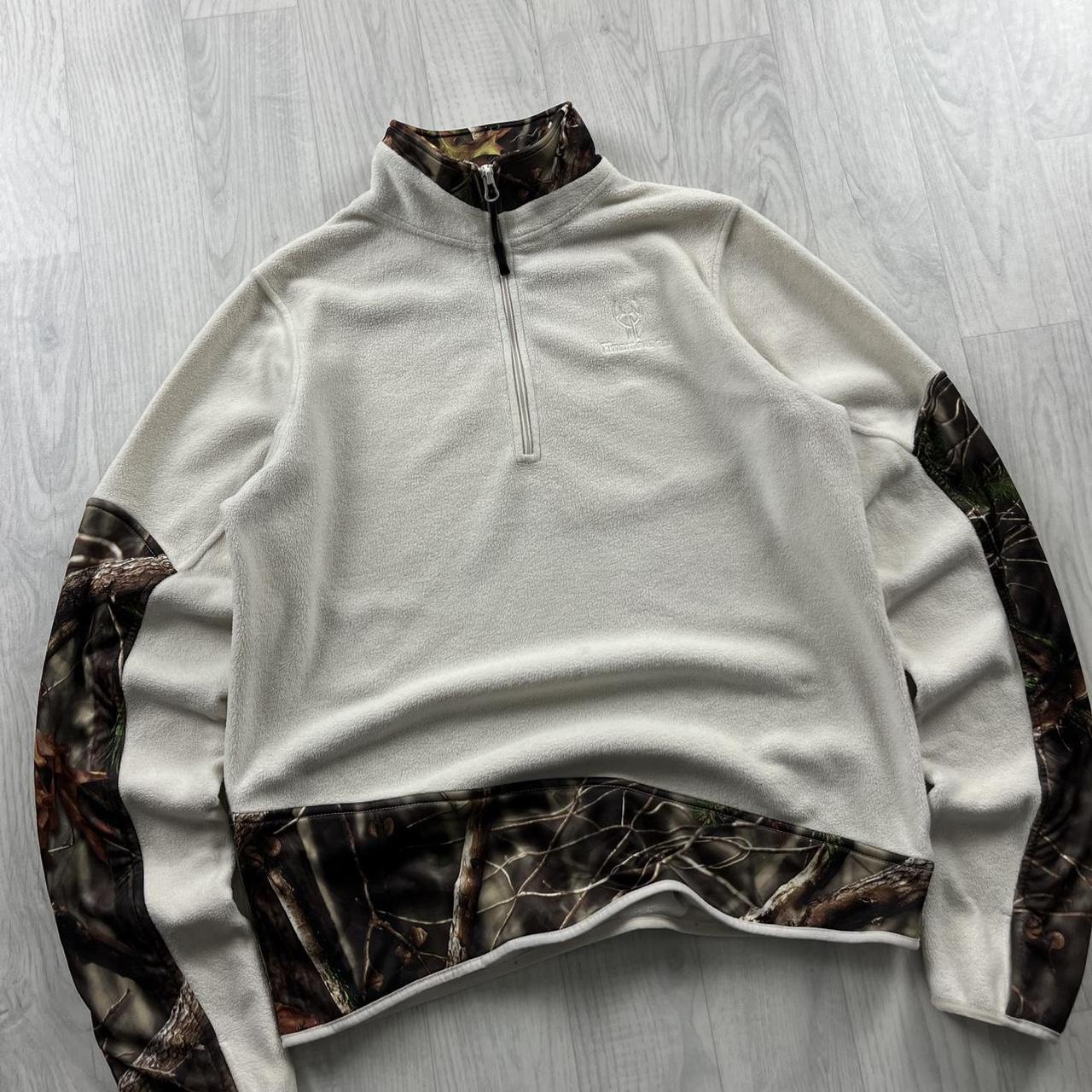 VINTAGE REALTREE QUARTER ZIP FLEECE CAMO WHITE