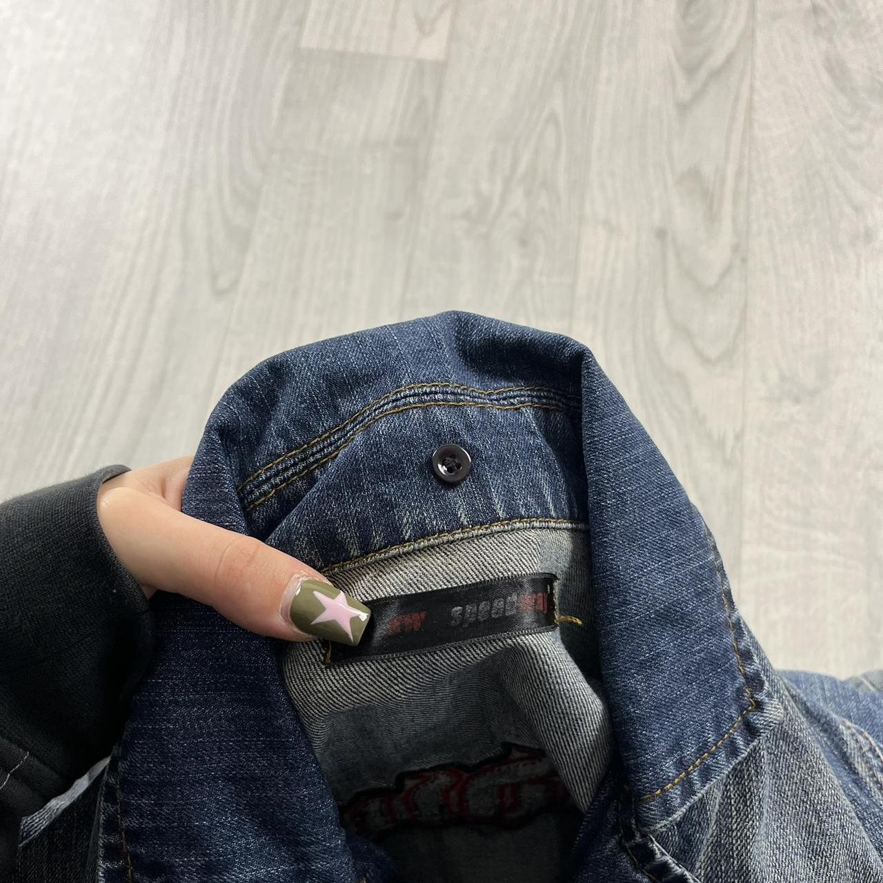 VINTAGE Y2K EMBROIDERED HIP HOP DENIM JACKET BLUE