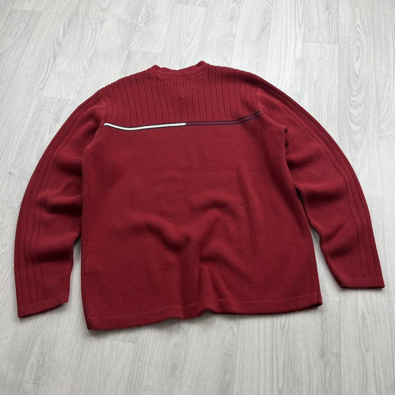 VINTAGE Y2K TOMMY HILFIGER RIBBED KNITTED JUMPER RED