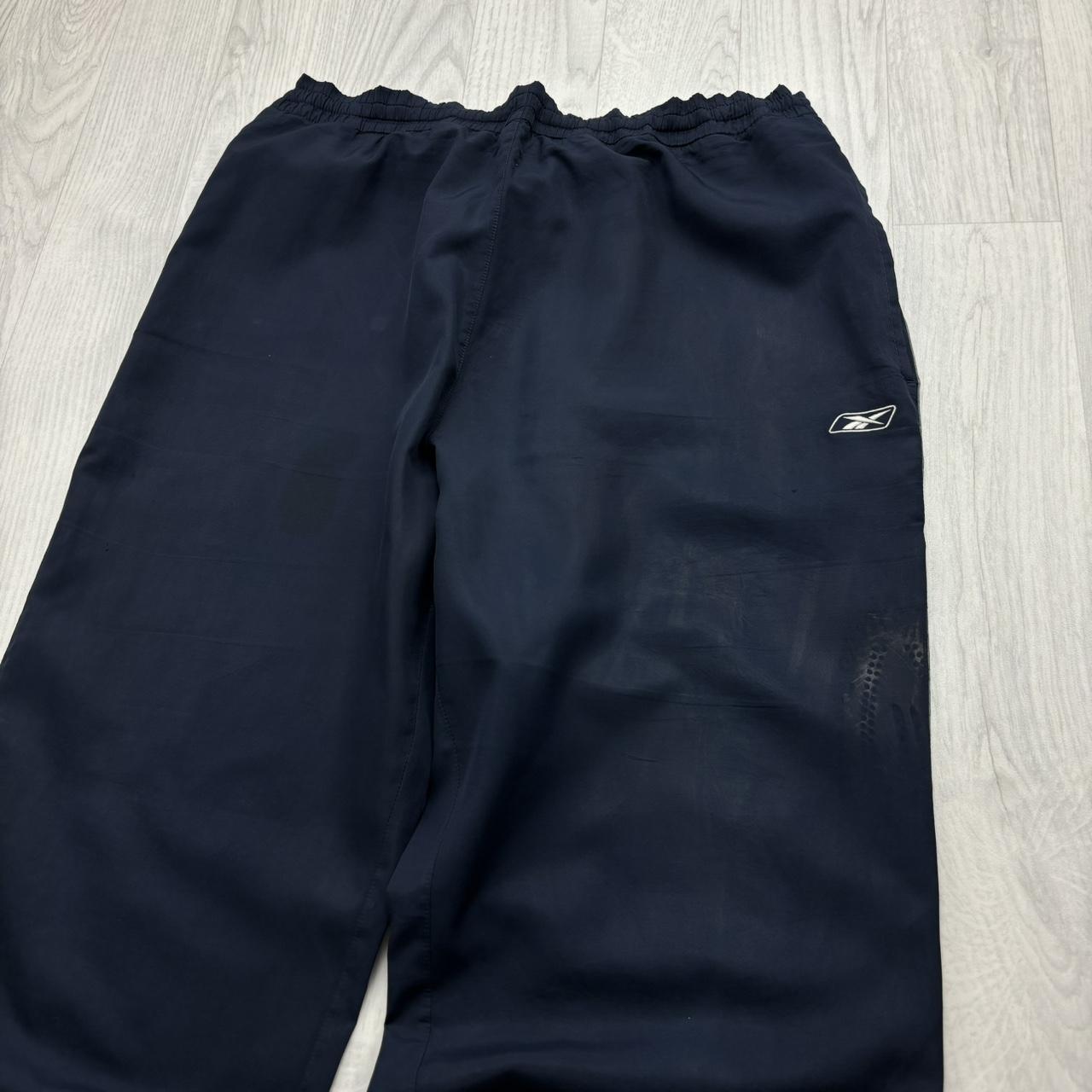 VINTAGE Y2K REEBOK BAGGY TRACKSUIT BOTTOMS NAVY