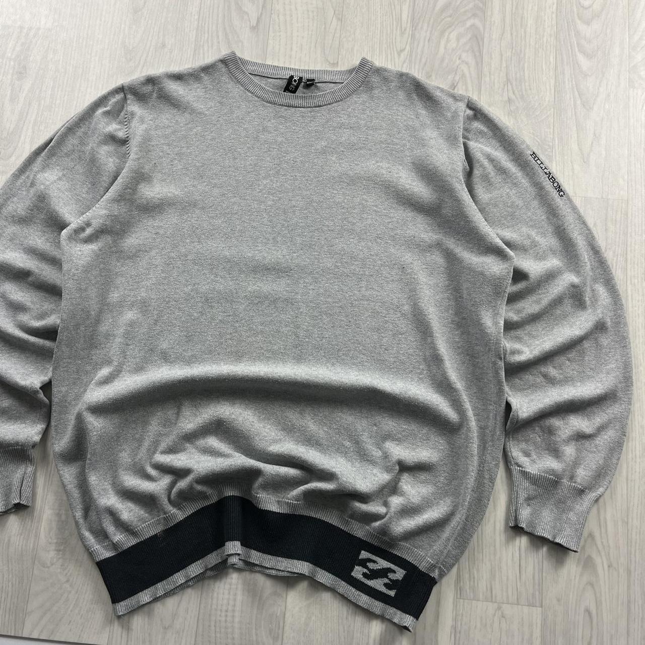VINTAGE Y2K BILLABONG THIN KNITTED JUMPER GREY BLACK