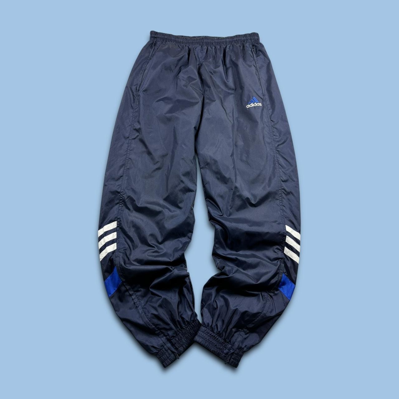 VINTAGE Y2K ADIDAS BAGGY TRACKSUIT BOTTOMS NAVY