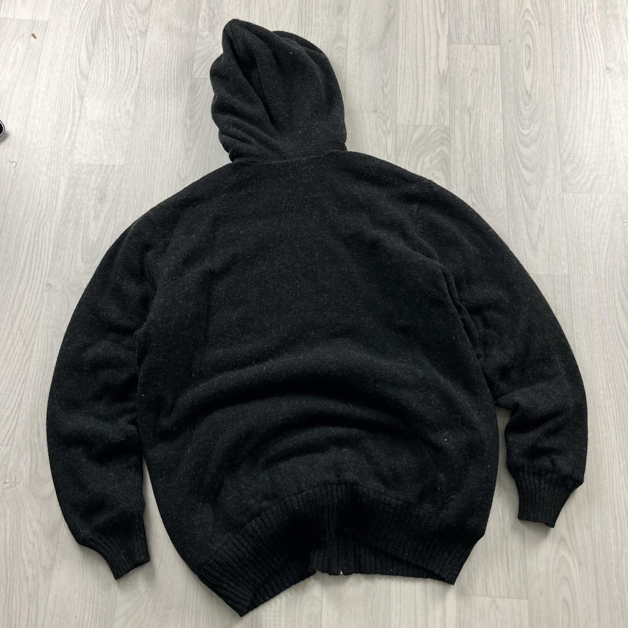 VINTAGE Y2K COLUMBIA KNITTED FLEECE HOODIE BLACK