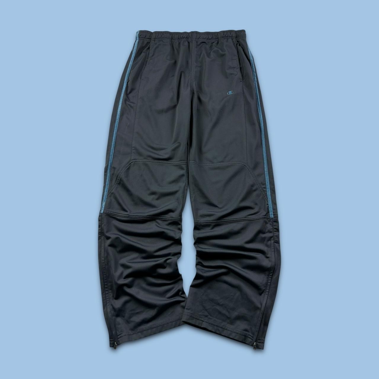 VINTAGE Y2K CHAMPION BAGGY TRACKSUIT BOTTOMS GREY / BLUE