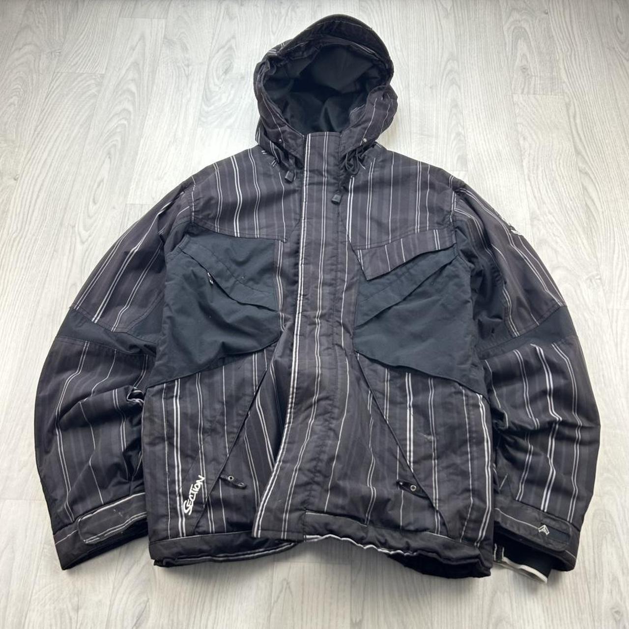 VINTAGE Y2K SECTION STRIPED SKI JACKET BROWN