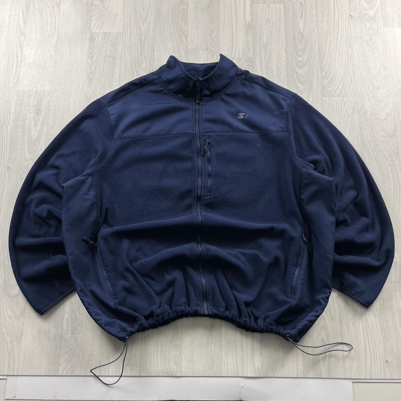 VINTAGE Y2K STARTER ZIP UP FLEECE NAVY