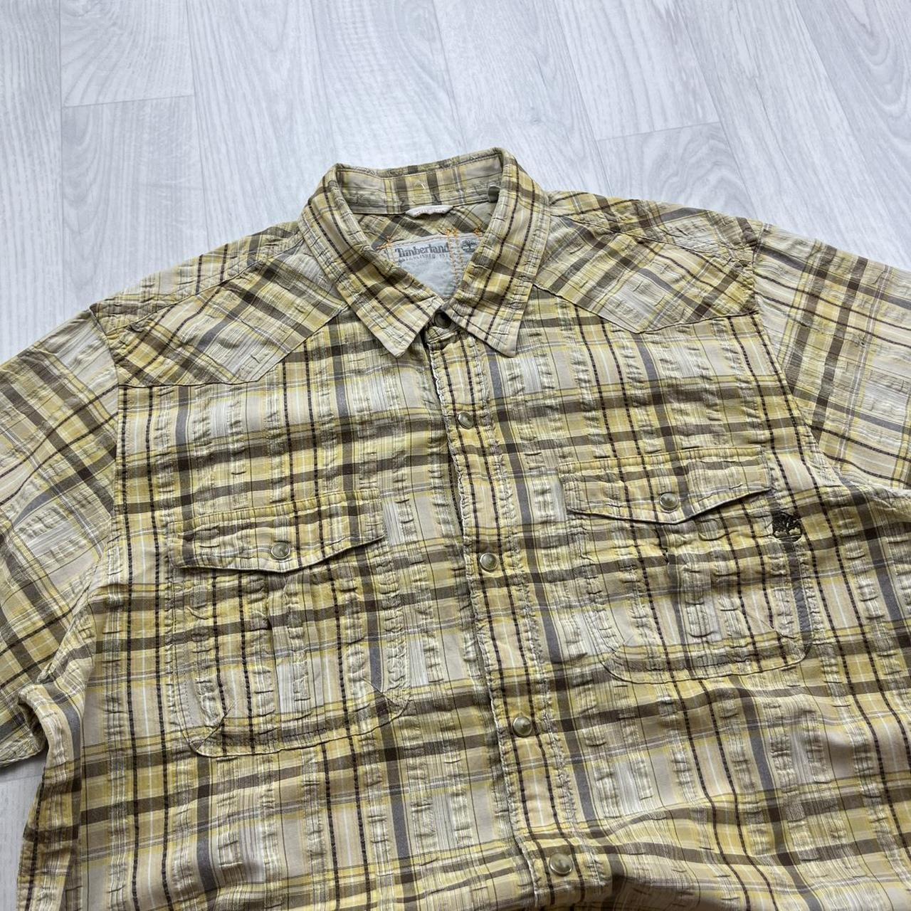 VINTAGE Y2K TIMBERLAND PLAID SHORT SLEEVE BUTTON UP SHIRT