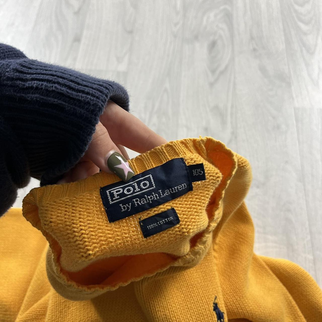 VINTAGE Y2K POLO RALPH LAUREN CHUNKY KNITTED JUMPER YELLOW