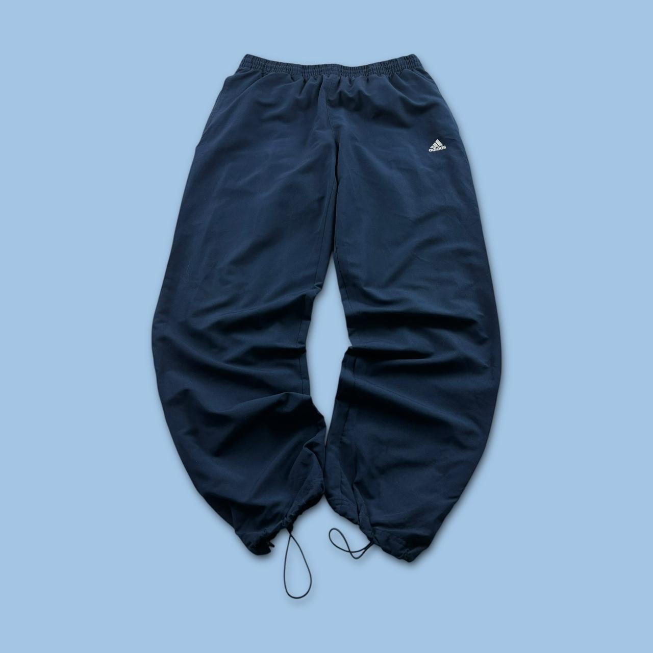 VINTAGE Y2K ADIDAS TECHNICAL BAGGY TRACKSUIT BOTTOMS NAVY
