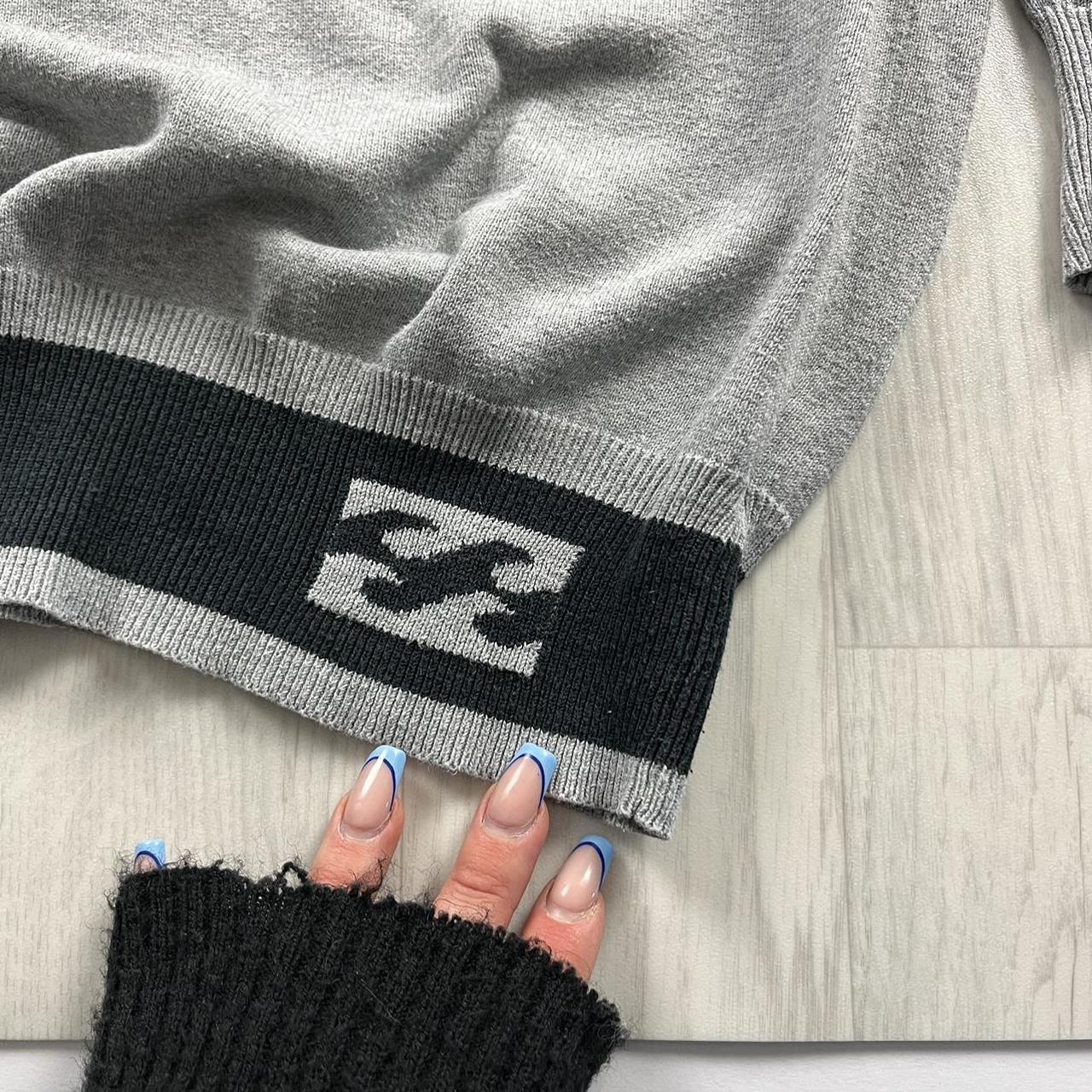 VINTAGE Y2K BILLABONG THIN KNITTED JUMPER GREY BLACK