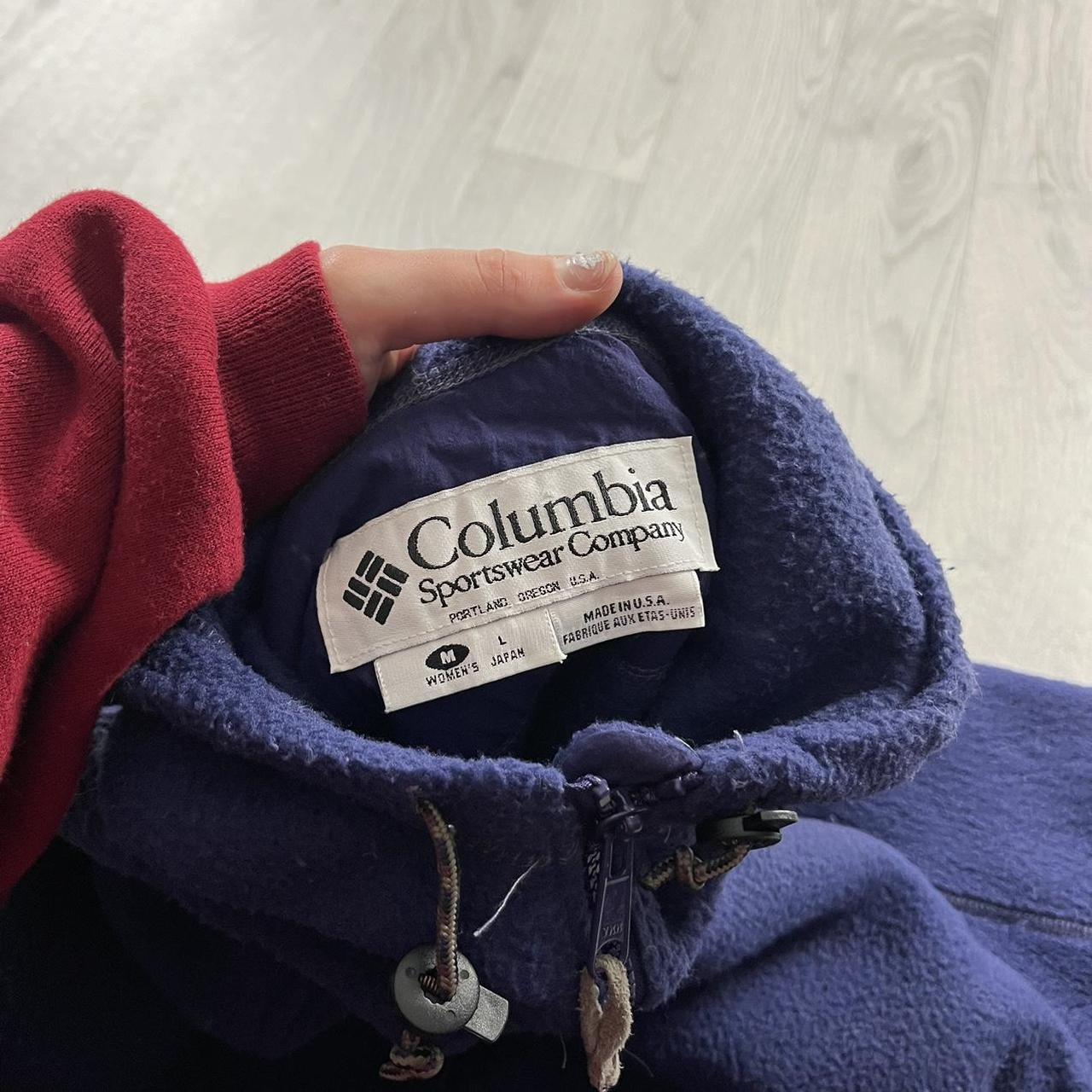 VINTAGE Y2K COLUMBIA ZIP UP SKI FLEECE HOODIE NAVY