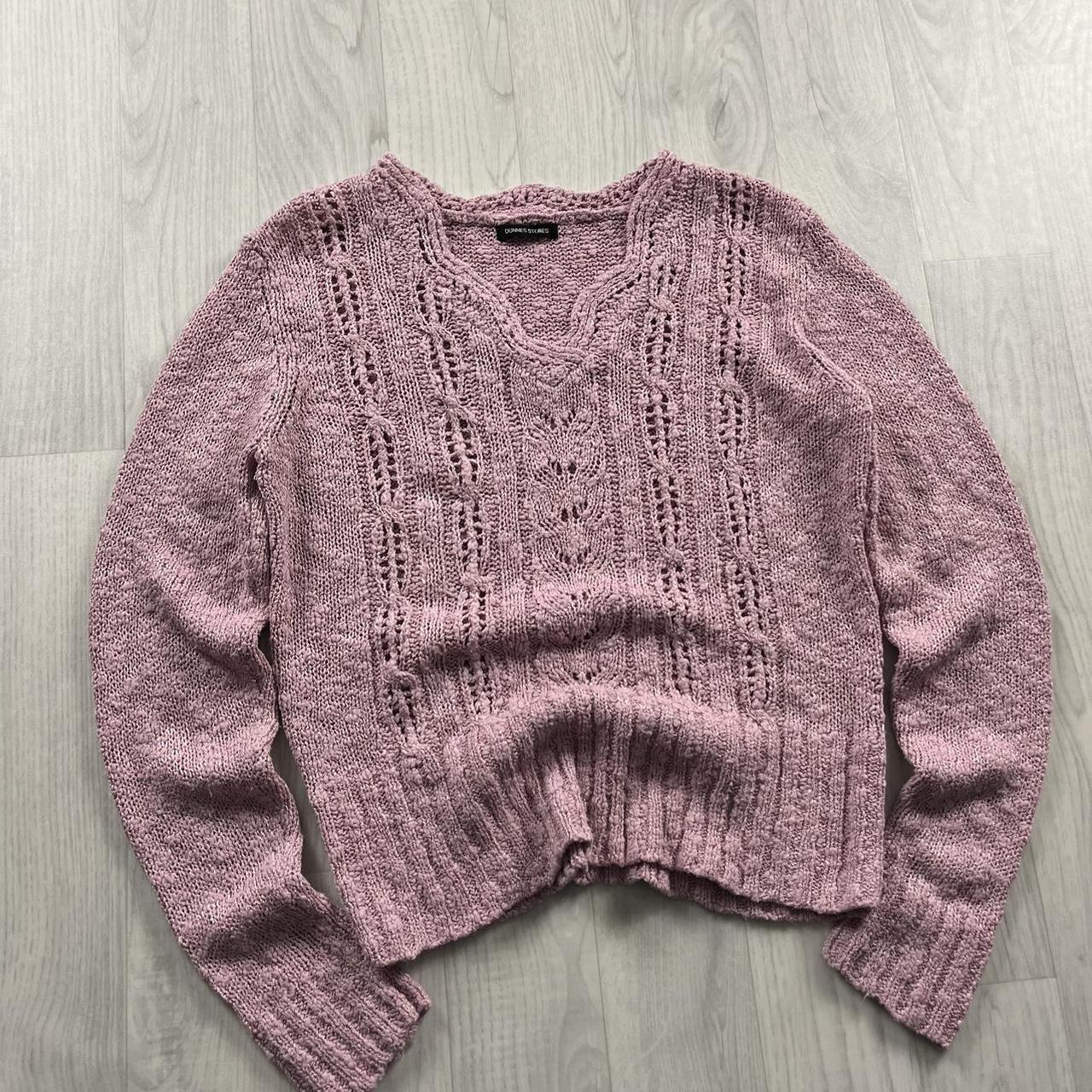 VINTAGE Y2K DUNNES CHUNKY KNITTED JUMPER BABY PINK