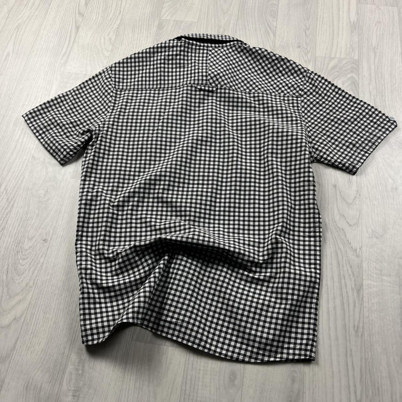 VINTAGE Y2K BILLABONG GINGHAM SHORT SLEEVE SHIRT BLACK WHITE