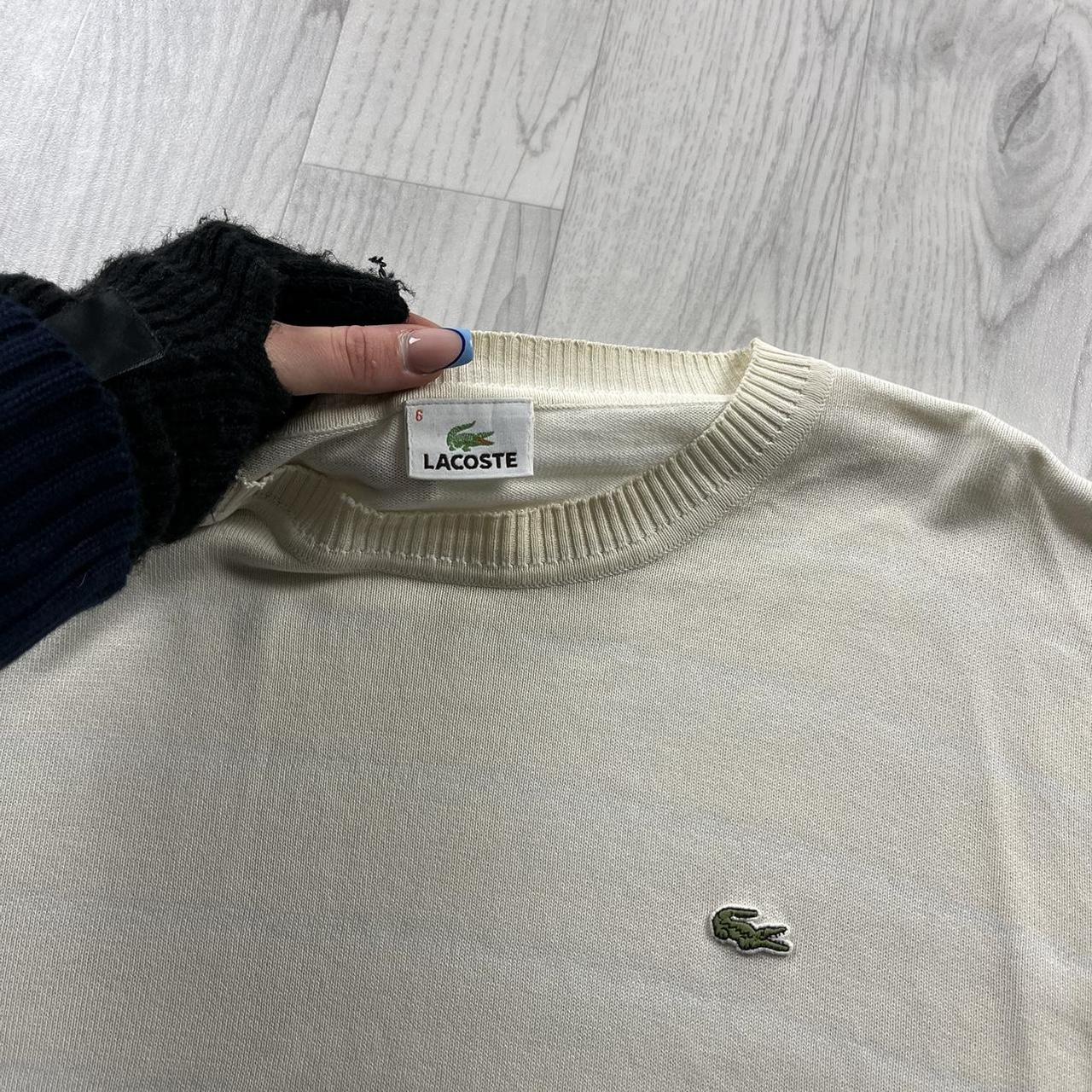 VINTAGE Y2K LACOSTE THIN STRIPED KNITTED JUMPER YELLOW
