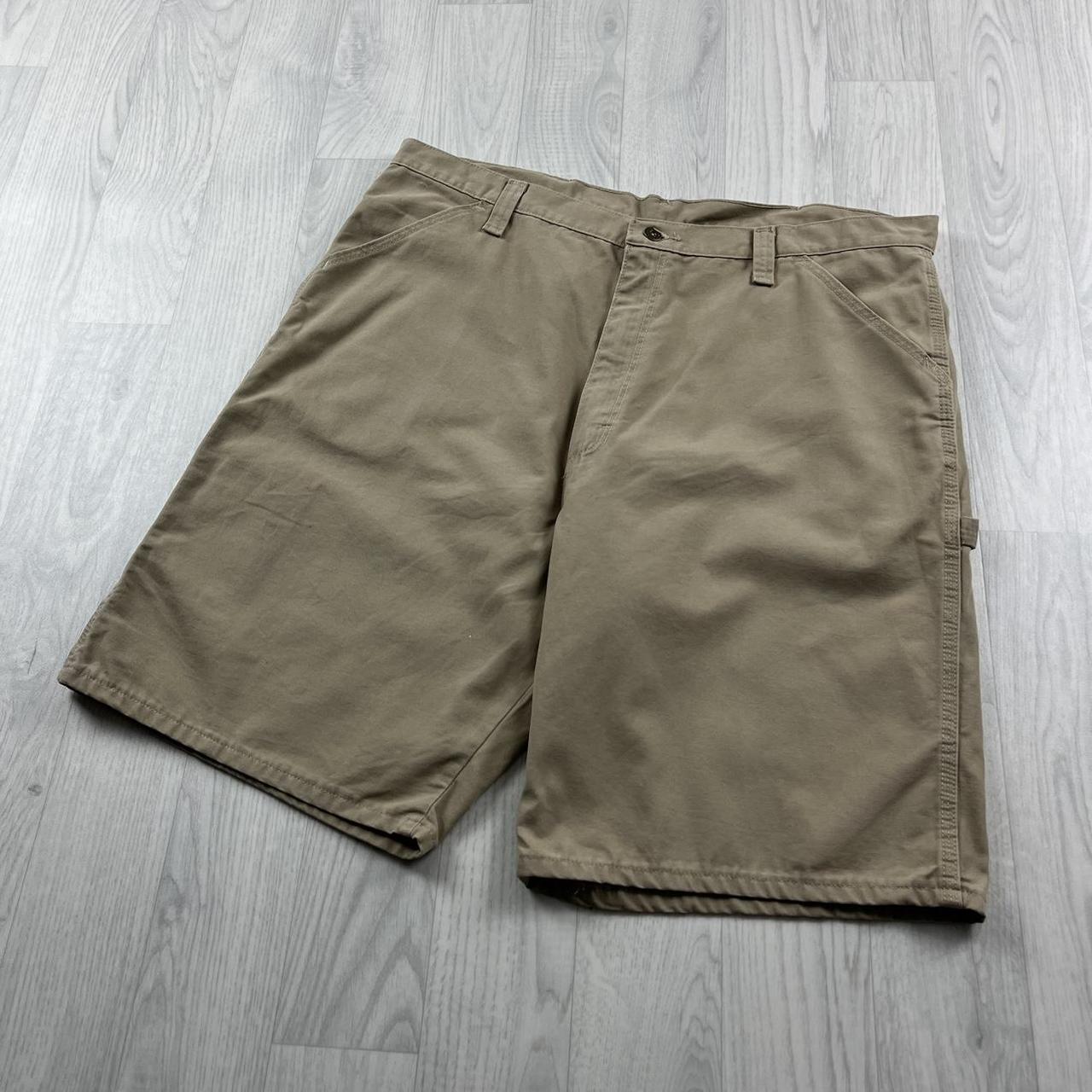 VINTAGE WRANGLER BAGGY CARPENTER JORTS BEIGE (40w)