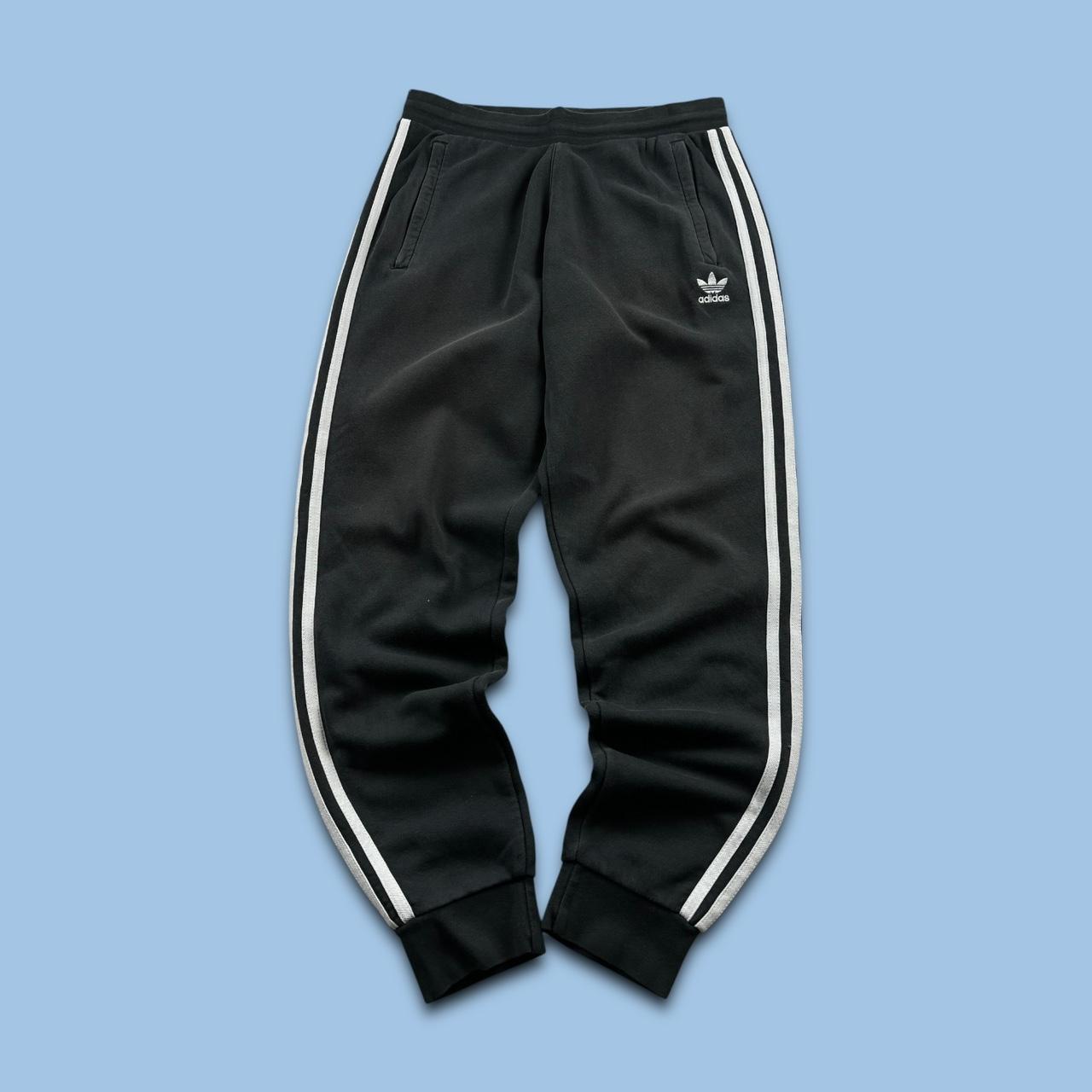 ADIDAS CUFFED BAGGY COTTON SWEATPANTS BLACK
