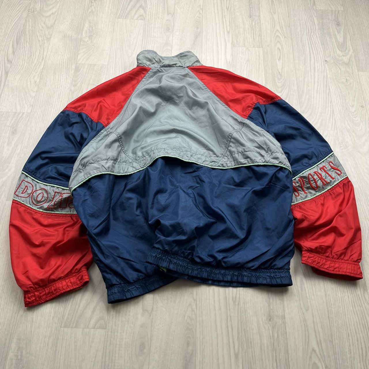 VINTAGE 90s NIKE WINDBREAKER TRACKSUIT SHELL JACKET NAVY / RED