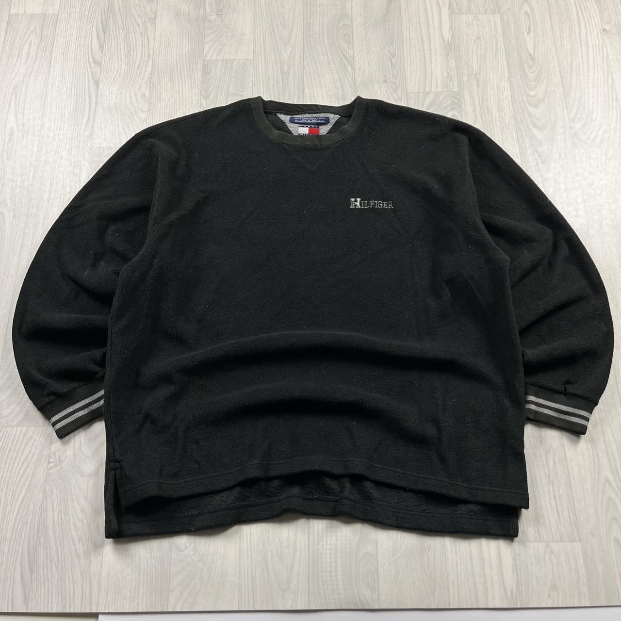 VINTAGE Y2K TOMMY HILFIGER FLEECE SWEATSHIRT BLACK