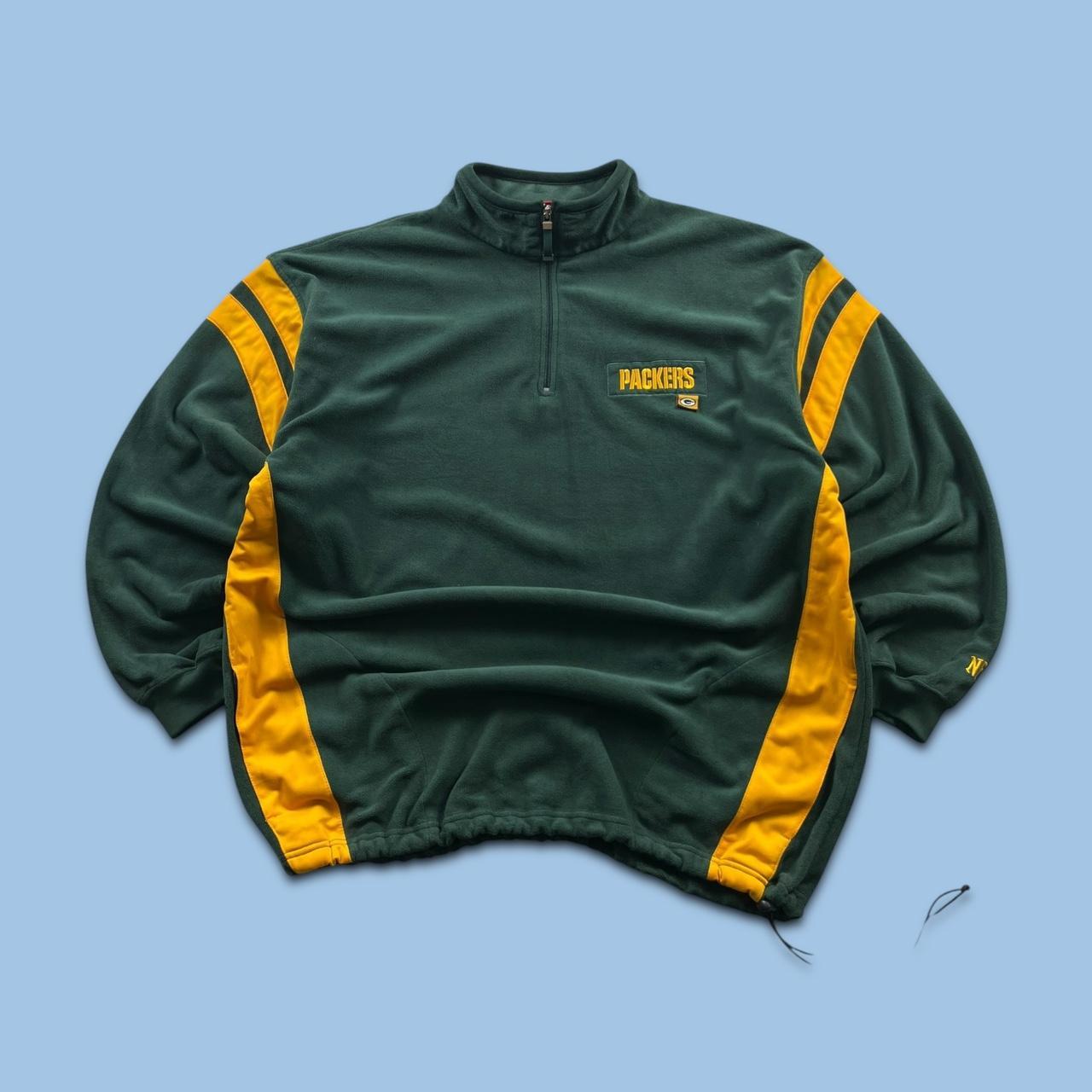 VINTAGE Y2K NFL PACKERS QUARTER ZIP FLEECE SWEATSHIRT GREEN