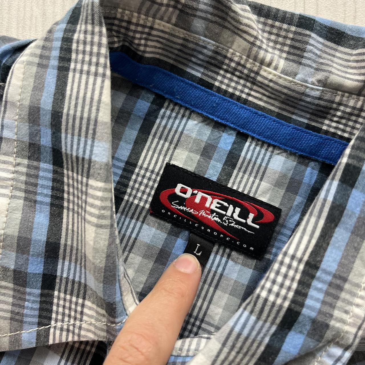 VINTAGE Y2K ONEILL PLAID SHORT SLEEVE SHIRT BLUE