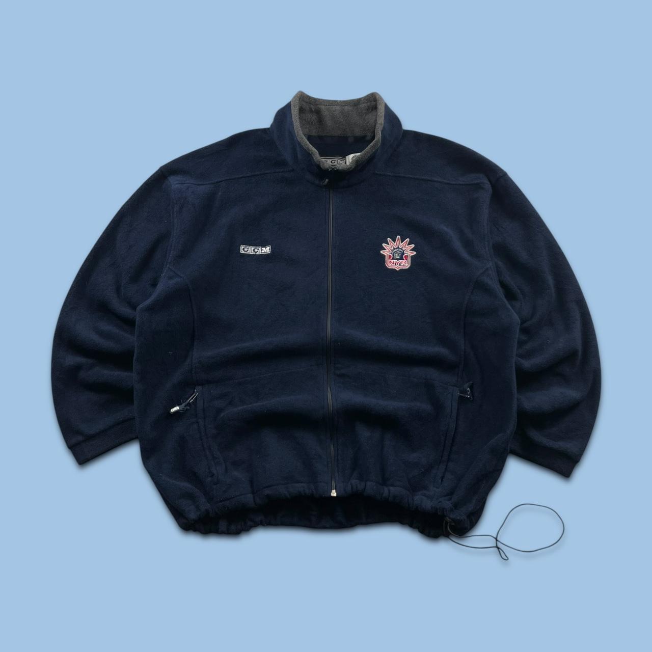 VINTAGE Y2K NHL CCM ZIP UP FLEECE NAVY