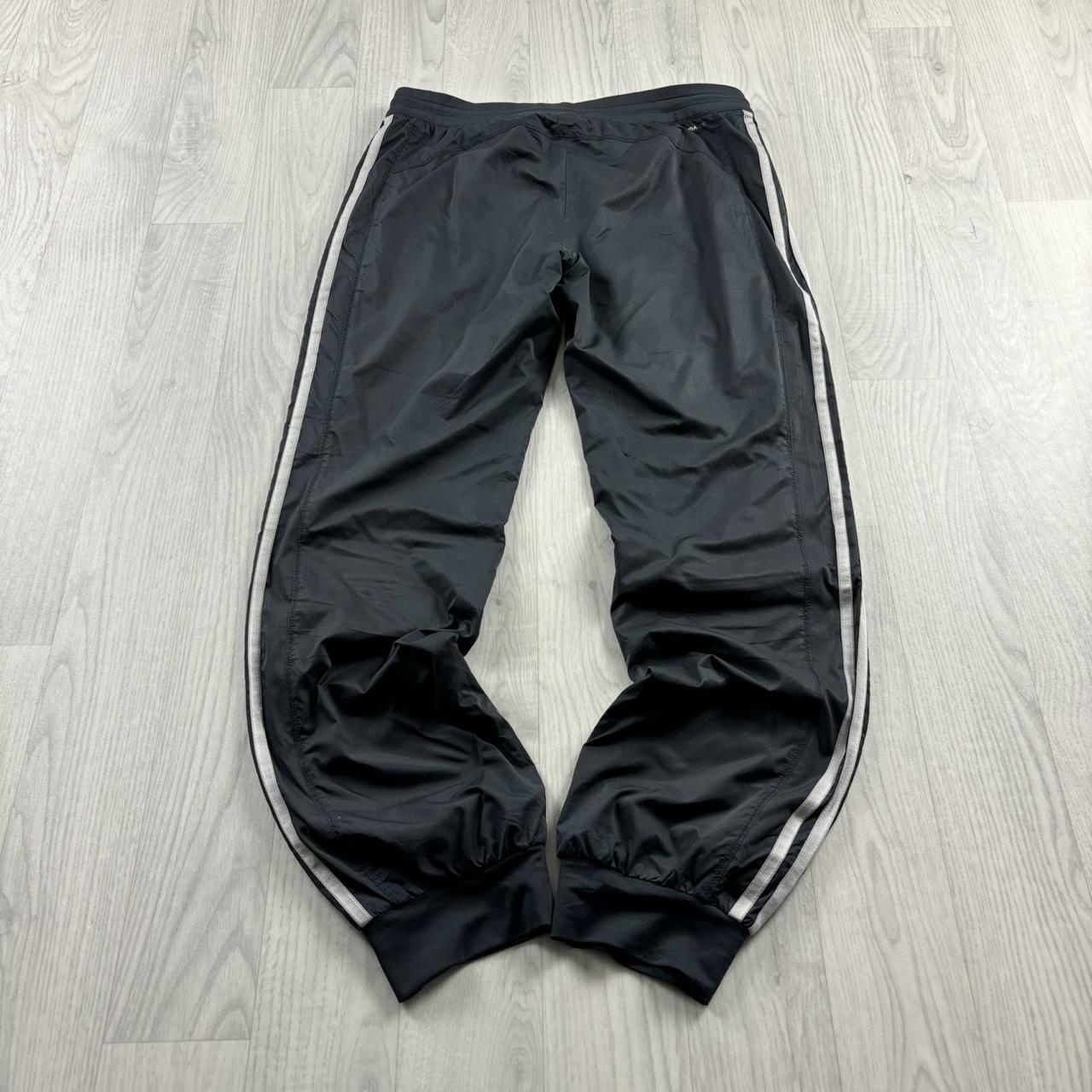 VINTAGE Y2K ADIDAS LOW RISE BAGGY TRACKSUIT BOTTOMS BLACK / GREY