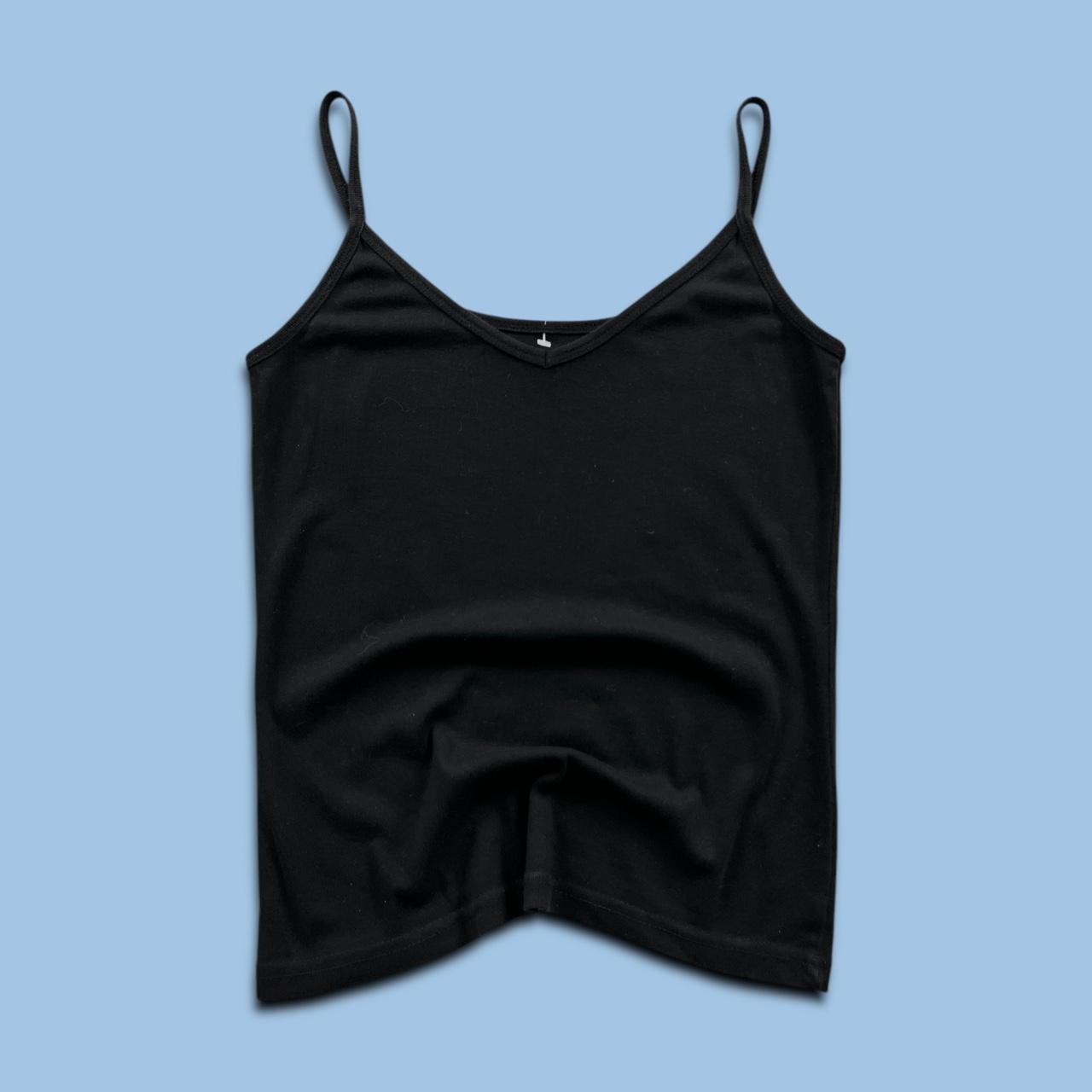 VINTAGE Y2K E-VIE PLAIN CAMI TOP BLACK