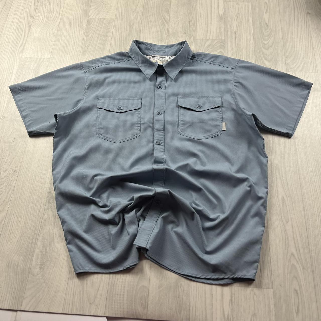 VINTAGE Y2K COLUMBIA CARGO UTILITY SHORT SLEEVE SHIRT BLUE