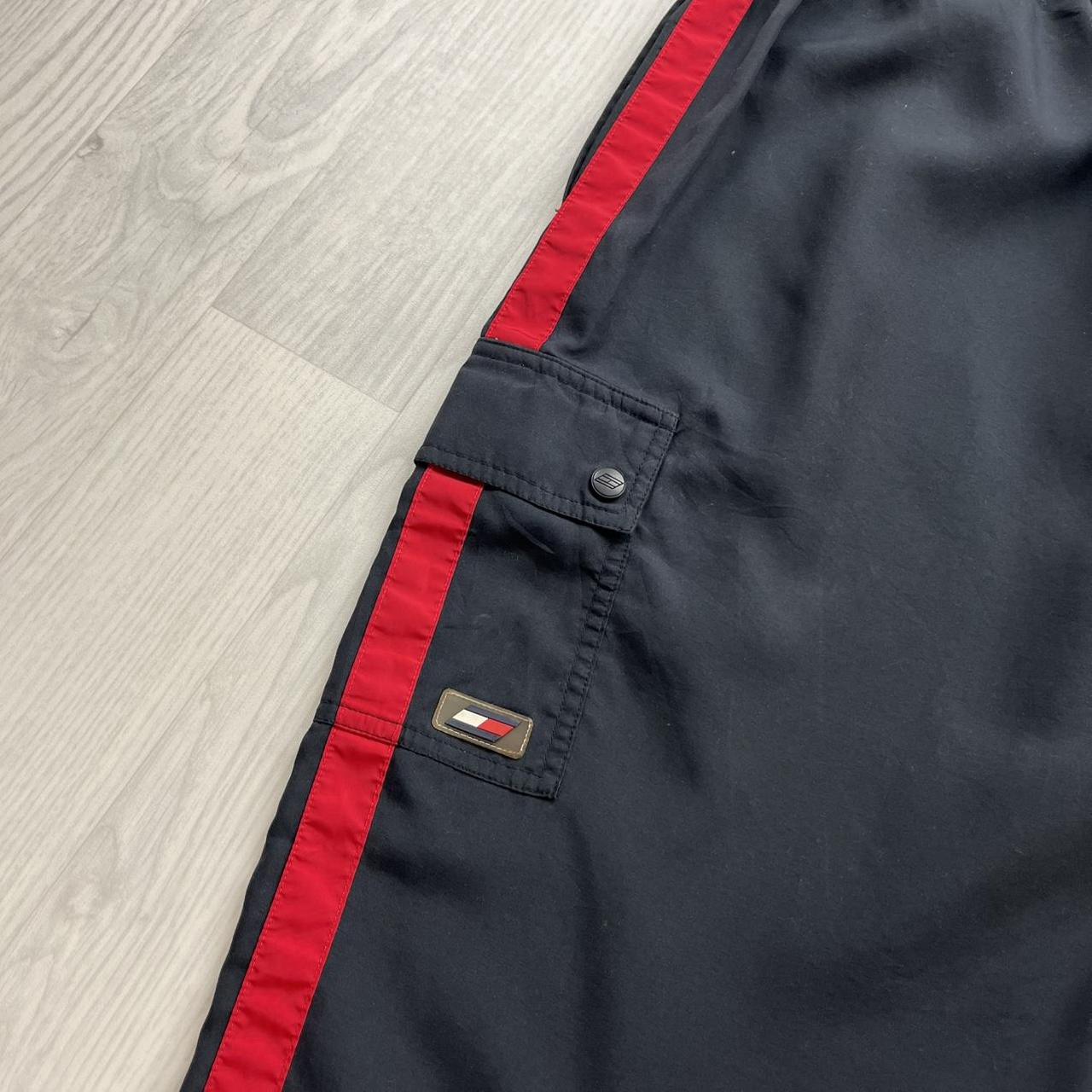 VINTAGE Y2K TOMMY HILFIGER BAGGY CARGO TRACKSUIT BOTTOMS NAVY